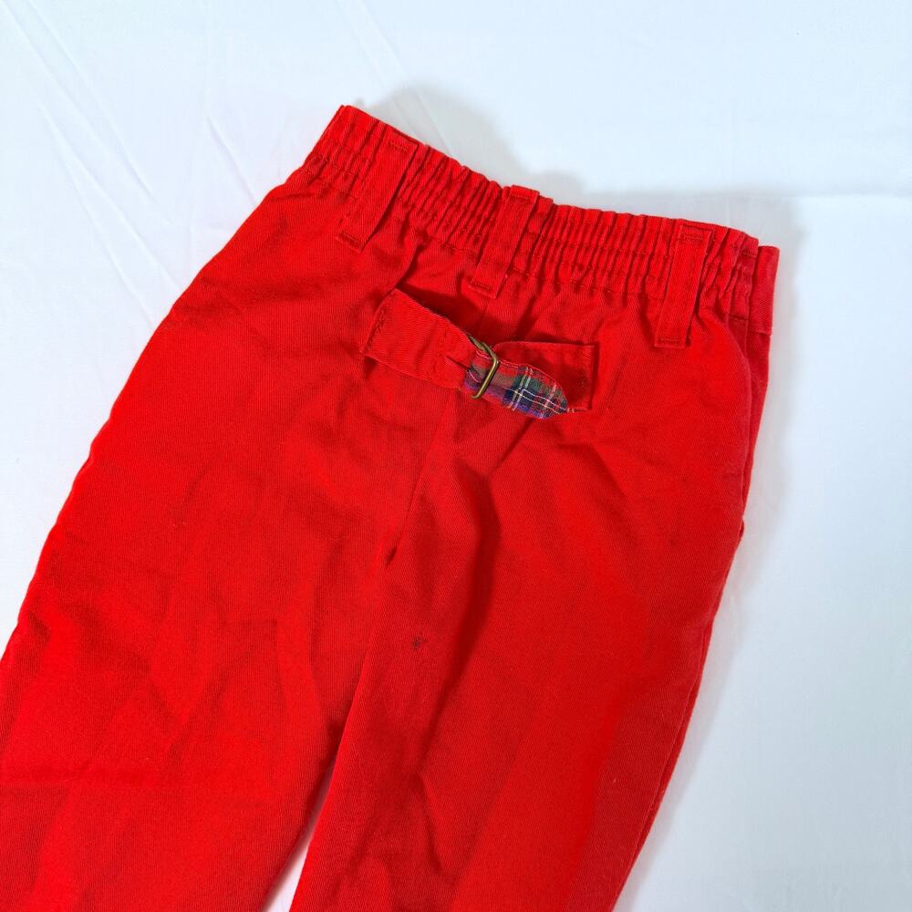 Vintage 1980s Garanimals American Tradition Red Tartan Plaid Back Cinch Pants 2T